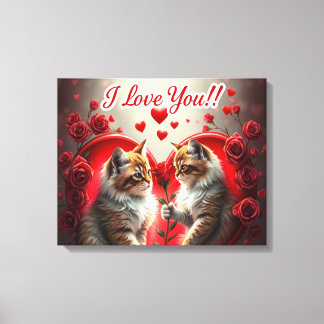 Lienzo Valentine's Day Cat Love American cat