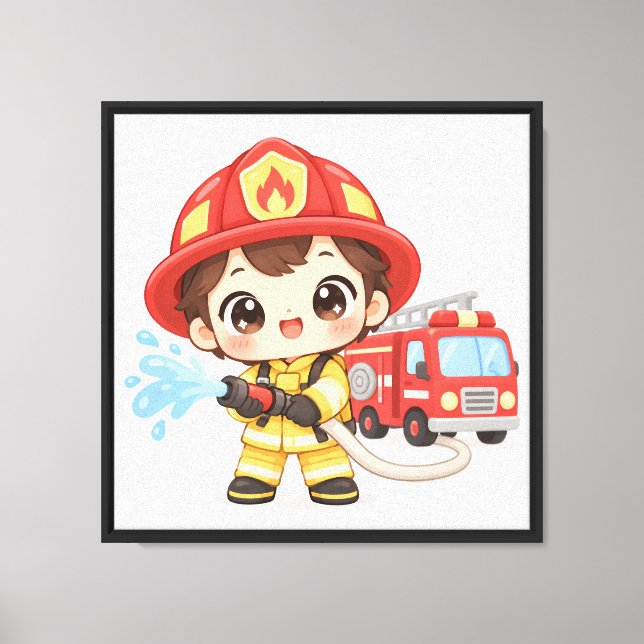 Lienzo Valiente Bomberito (Anverso)
