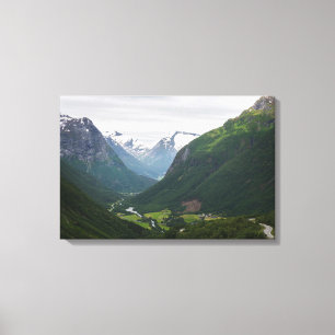 Lienzo Valle de Hjelle en la lona de Noruega