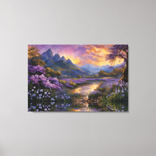 Lienzo Valle de Lavender al amanecer