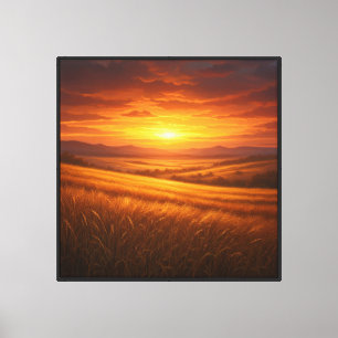 Lienzo Valle Dorado - Estilo de Pintura de Campo de Trigo