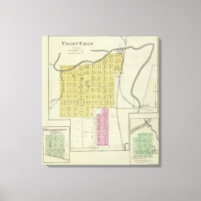 Lienzo Valley Falls, Williamstown y Lowell, Kansas (Anverso)