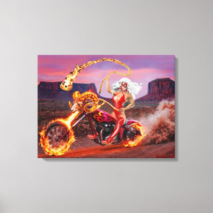 Lienzo Vampire Biker Babe – Rebelde de la noche gótica