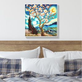 Lienzo Van Gogh Almond Blossom Landscape Moon