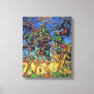 Lienzo Van Gogh - Árboles en el jardín del Hospital de Sa