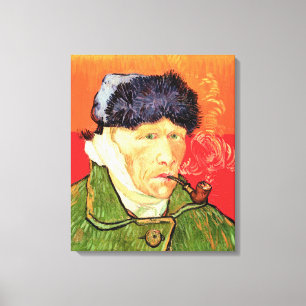 Lienzo Van Gogh - Autorretrato con oreja vendada y pipa