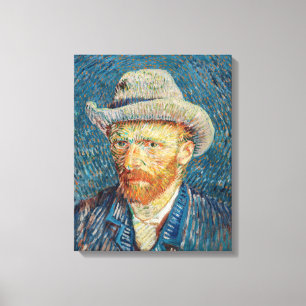 Lienzo Van Gogh - Autorretrato con un sombrero de fieltro