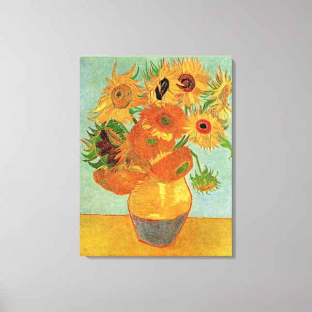 Lienzo Van Gogh - Doce girasoles (Anverso)