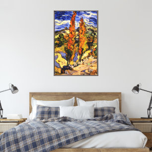 Lienzo Van Gogh - Dos álamos en una colina