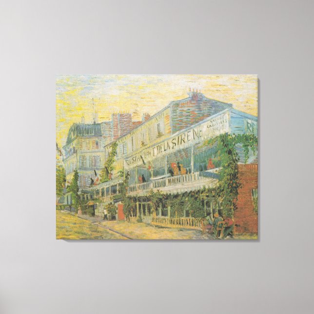 Lienzo Van Gogh El restaurante de la Sirene en Asnieres (Anverso)