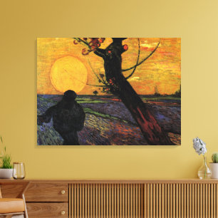 Lienzo Van Gogh; El sembrador, agricultor campesino vinta