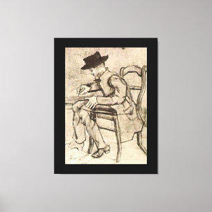 Lienzo Van Gogh - Hombre Que Escribe, Enfrentando A La Iz