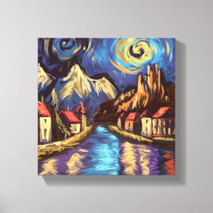 Lienzo Van Gogh Inspiró Tierras De Aldeas De Las Montañas