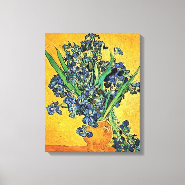 Lienzo Van Gogh - Jarrón con Lirios de Fondo Amarillo (Anverso)