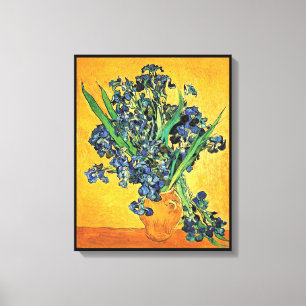 Lienzo Van Gogh - Jarrón con Lirios de Fondo Amarillo