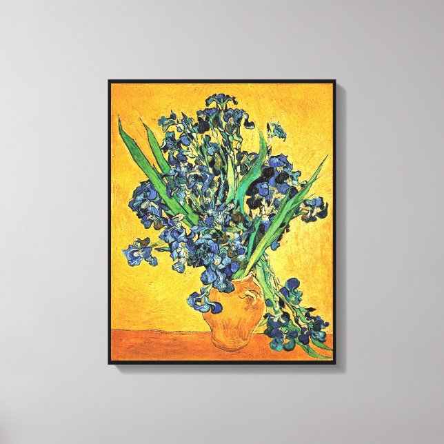 Lienzo Van Gogh - Jarrón con Lirios de Fondo Amarillo (Anverso)