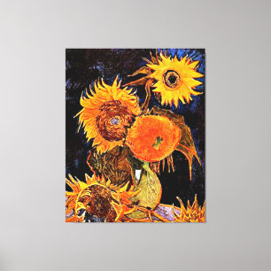Lienzo Van Gogh - Jarrón con seis girasoles