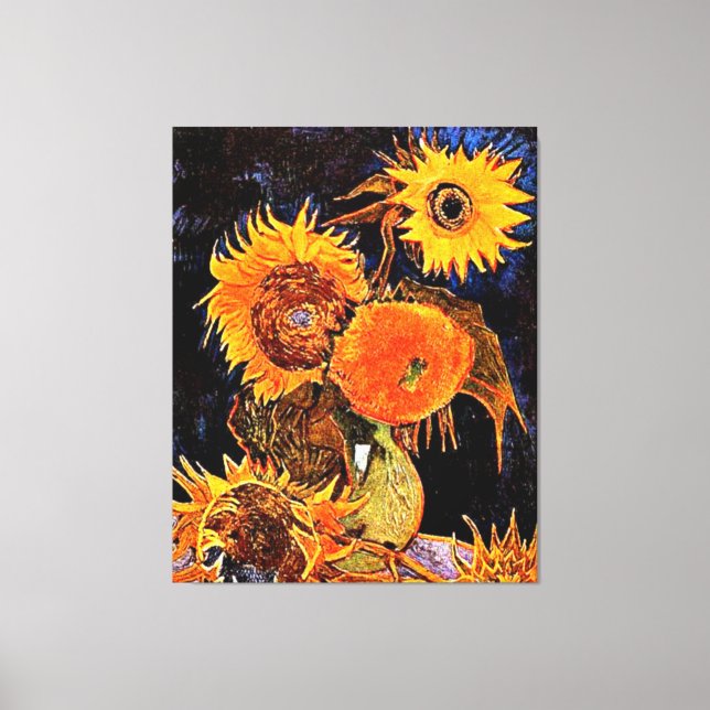 Lienzo Van Gogh - Jarrón con seis girasoles (Anverso)