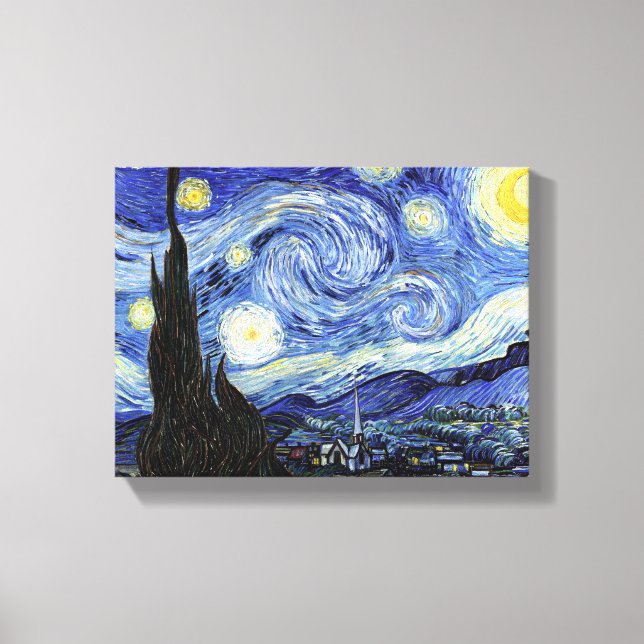Lienzo Van Gogh La Noche Estrellada (Anverso)