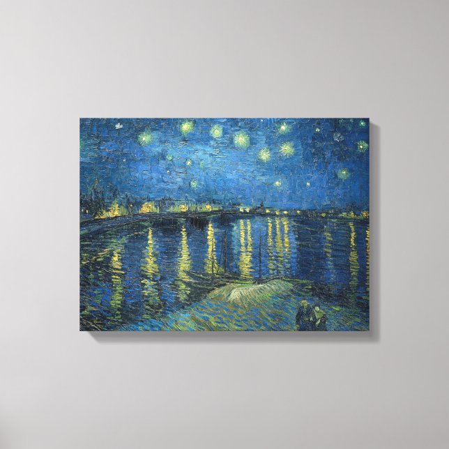 Lienzo Van Gogh: Noche estrellada sobre el Ródano (Anverso)