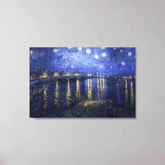 Lienzo Van Gogh: Noche estrellada sobre el Ródano