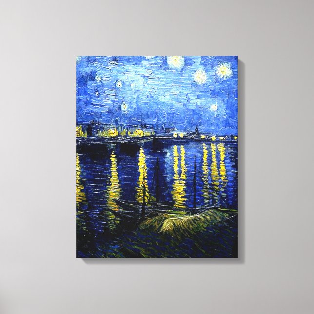 Lienzo Van Gogh - Noche estrellada sobre el Ródano 2020 (Anverso)