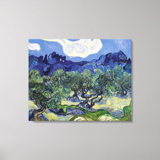 Lienzo Van Gogh - Olivos en un paisaje montañoso