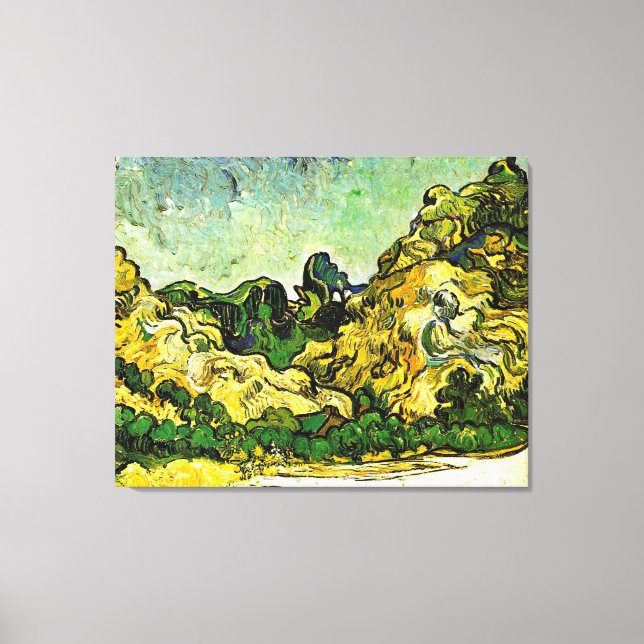 Lienzo Van Gogh - Paisaje de montaña en Saint-Remy (Anverso)