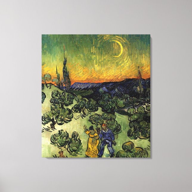 Lienzo Van Gogh: Paseo nocturno (Anverso)