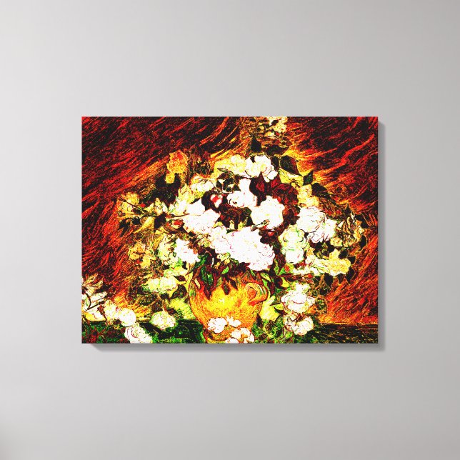 Lienzo Van Gogh - Rosas (Anverso)