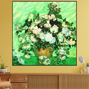 Lienzo Van Gogh - Rosas blancas, pintura famosa,