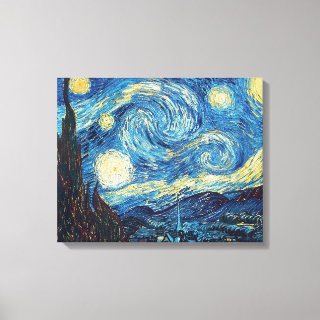 Lienzo Van Gogh Starry Night Classic Impresionsionist Art (Anverso)