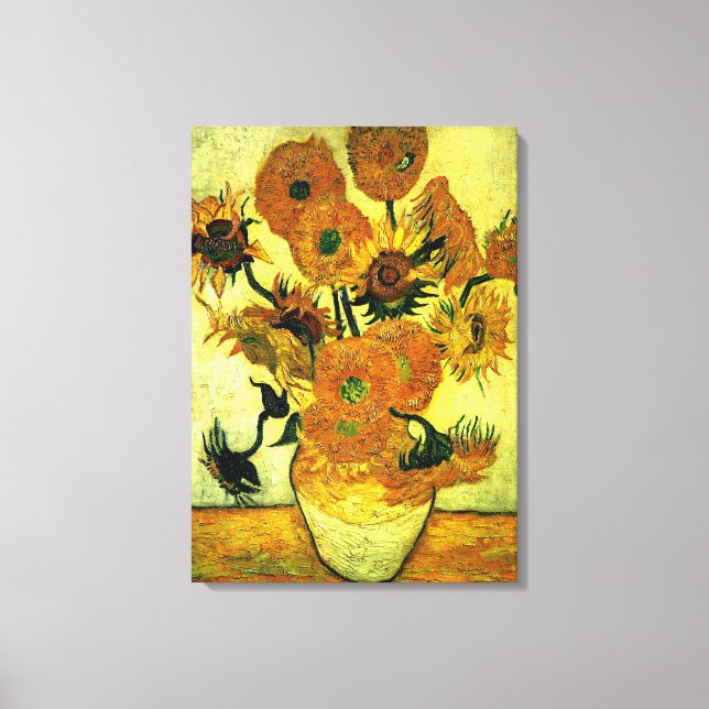 Lienzo Van Gogh - Sunflowers 14, famosa pintura (Anverso)
