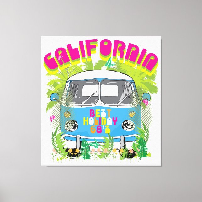 Lienzo Van Surfing de California (Anverso)