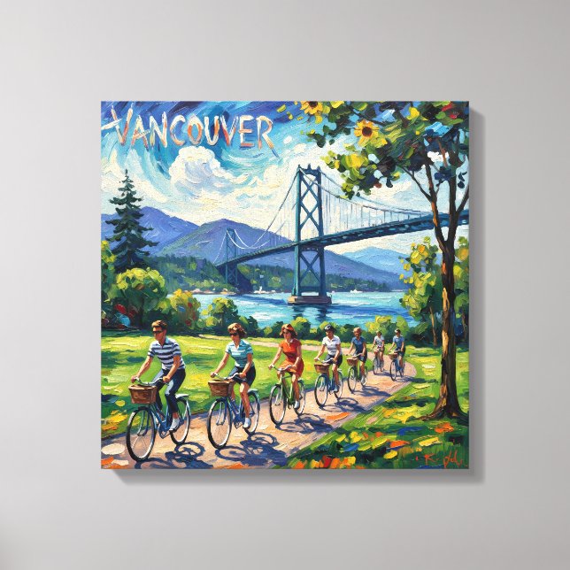 Lienzo Vancouver Bridge and Seawall Scene Canvas (Anverso)