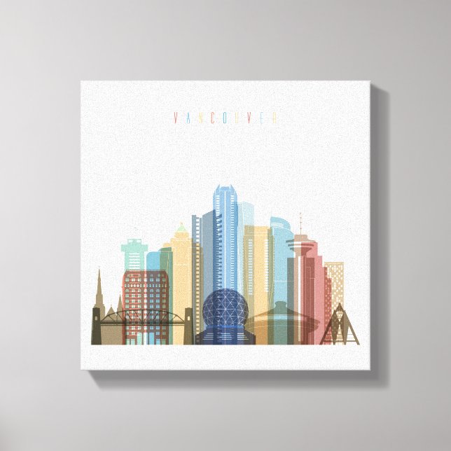 Lienzo Vancouver (Canadá) | Línea de la ciudad (Anverso)