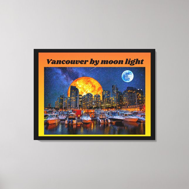 Lienzo Vancouver por la luz de la luna (Anverso)