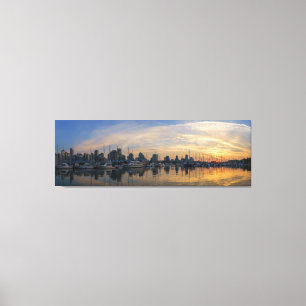 Lienzo Vancouver Skyline - Puerto de yates al atardecer