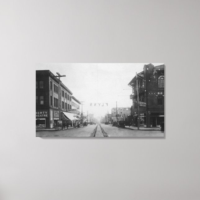 Lienzo Vancouver, WA - Vista principal de la calle del ce (Anverso)