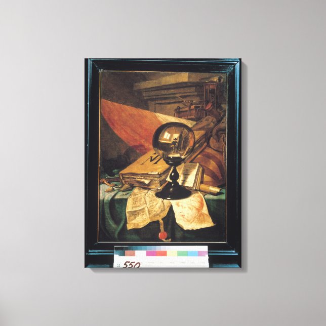 Lienzo Vanitas con una bola de cristal (Anverso)