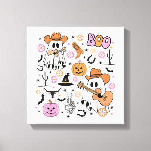 Lienzo Vaqueiro Fantasma Espeluznante Lindo Halloween Boo