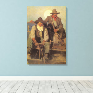 Lienzo Vaqueiros Antiguos, La Etapa de Pago por NC Wyeth