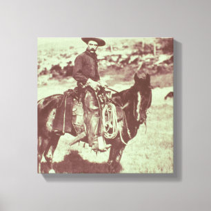 Lienzo Vaquero de Montana, c.1880 (foto de b/w)