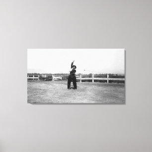 Lienzo Vaquero que practica sus habilidades del lazo