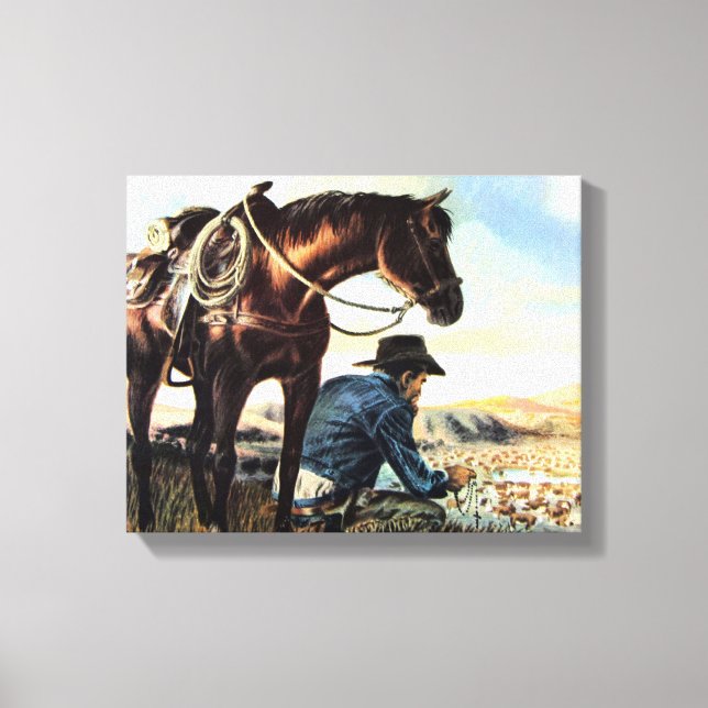 Lienzo Vaquero rezando (Anverso)