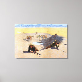 Lienzo Vaqueros aventureros luchan por el agujero de agua