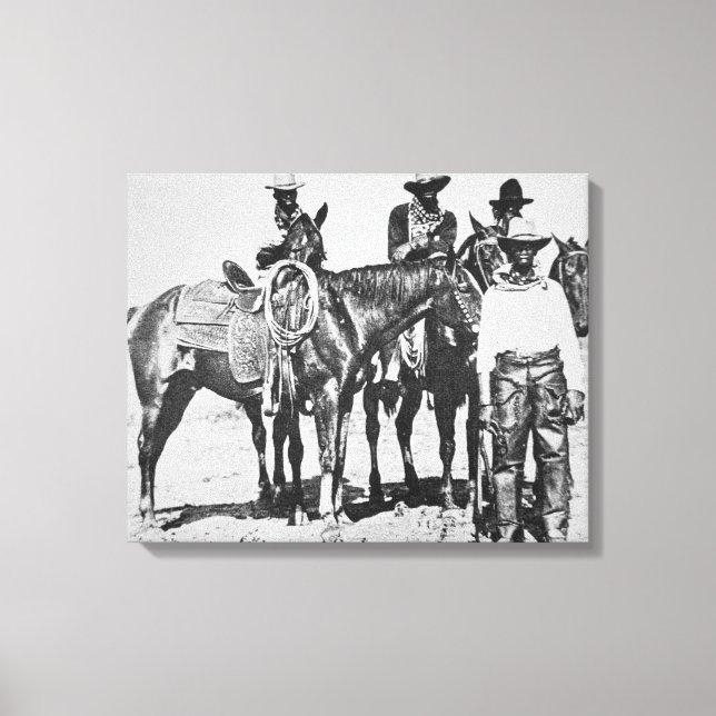 Lienzo Vaqueros negros en Bonham, Texas, c.1890 (foto de  (Anverso)