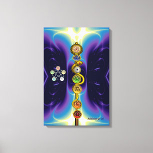LIENZO VARA DE ASCLEPIO 7 CHAKRAS, YOGA, ENERGÍA ESPIRITU