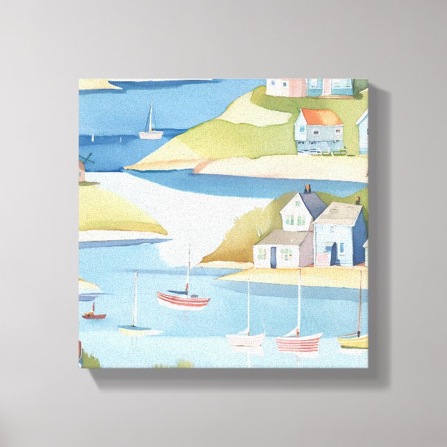 Lienzo Vara de los barcos | Pintura de acuarela moderna (Anverso)