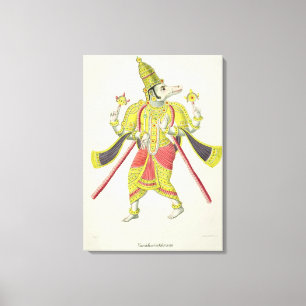 Lienzo Varaha, grabado por de Marlet (color litho)